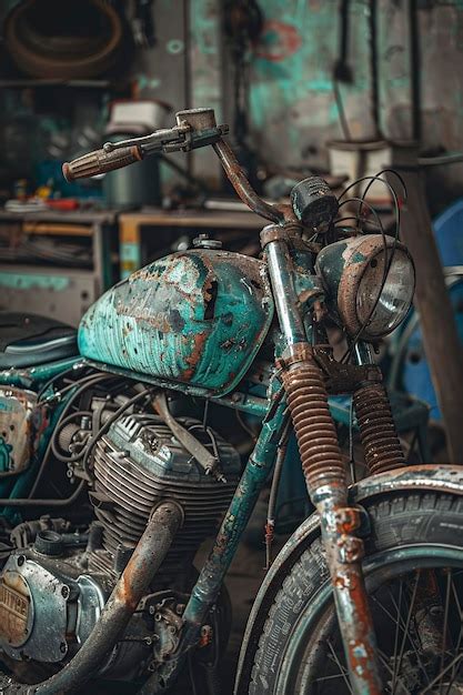 Premium Photo Old Motorcycle Parked Inside Building