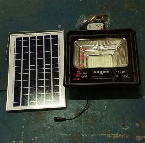 Promo Led Sorot W Solar Cell Panel Surya Floodlight Lampu Tembak