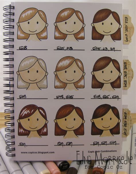 Copic Oz Copic Technique Journal Hair Combinations