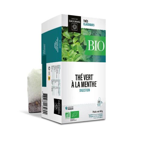 DAYANG INFUSION THÉ VERT MENTHE Digestion BIO 20 Sachets