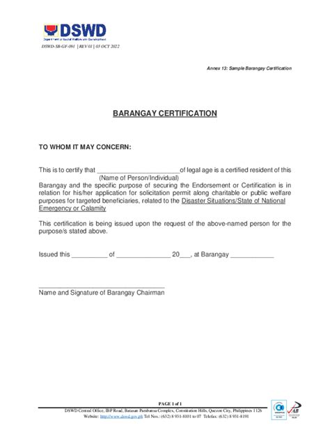 Fillable Online How To Get A Barangay Certificate Of Indigency Or Low