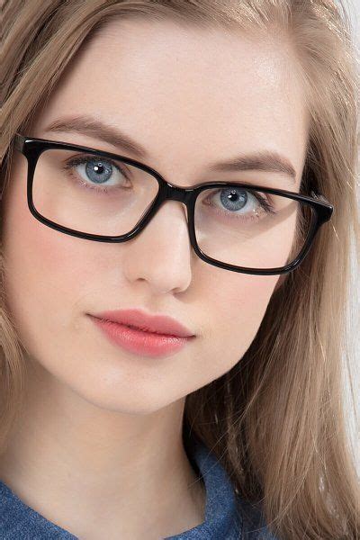 Denny Rectangle Black And Gray Full Rim Eyeglasses Eyebuydirect Glasses For Round Faces Eye