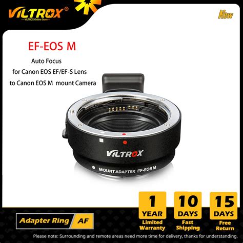 Viltrox Ef Eos M Electronic Af Au Focus Lens Mount Adapter For Canon Ef