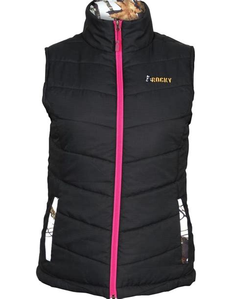 Rocky Western Vest Womens Quilted Insulated Full Zip Black Lw00140 Ebay