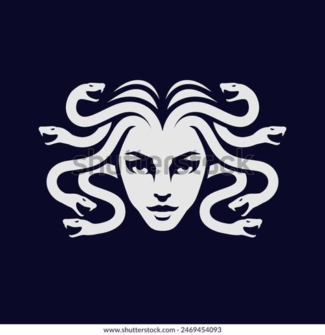 Medusa Girl Logo Design Template Stock Vector Royalty Free 2469454093