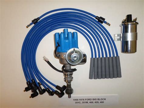 Ford 351c 400m 429 460 Blue Female Small Hei Distributor 45k Coil Plug Wires Ebay