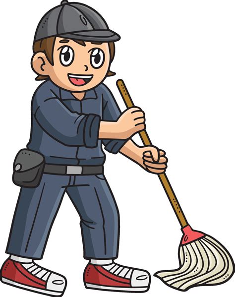 Janitor Cleaning Cartoon Colored Clipart 26758918 Vector Art at Vecteezy