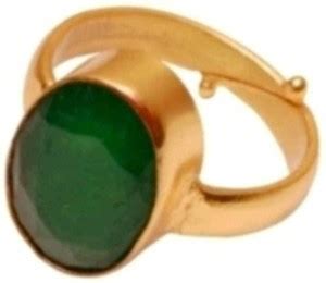 Parth Gems Emerald Panna Panchdhatu Ring Alloy Emerald Gold Plated