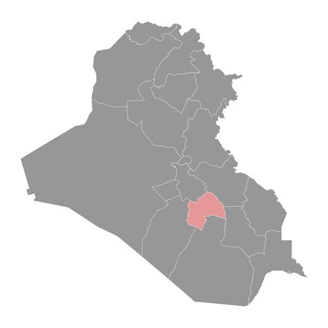 Al Diwaniyah Governorate Map Administrative Division Of Iraq Vector