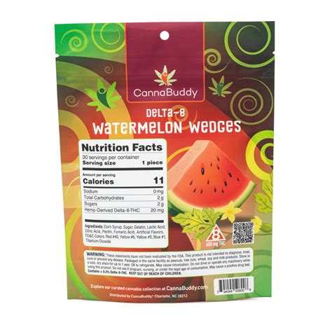 Shop Cannabuddy Delta Watermelon Wedges Mg Total Delta Thc