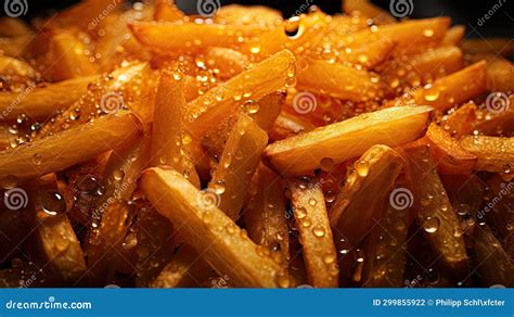 Crispy Golden French Fries Texture Close Up Generative Ai Stock Illustration Illustration Of