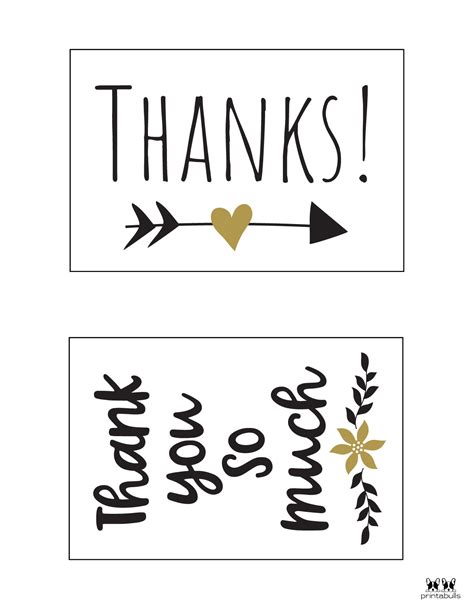 150 Printable Thank You Cards Free Printabulls