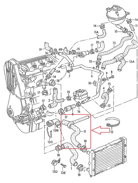Water Pump Hose For Vw Golf Iii Passat Sharan Vento 2020i20 Tdi Ebay