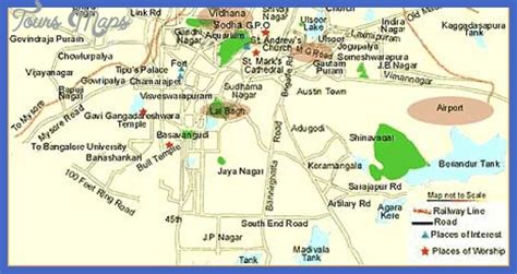 Bangalore Map Tourist Attractions - ToursMaps.com