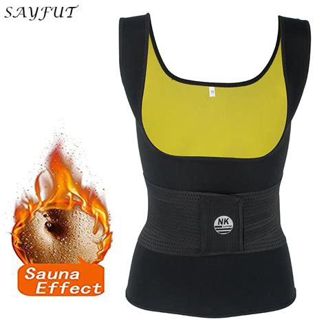 Neoprene Sweat Waist Trainer Vest For Weight Loss Sauna Suit Effect Slimming Shirt Body Shaper