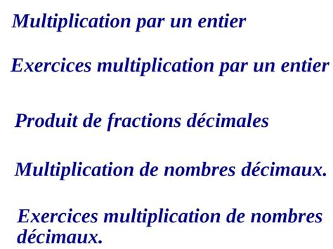 Ppt Multiplication Par Un Entier Exercices Multiplication Par Un