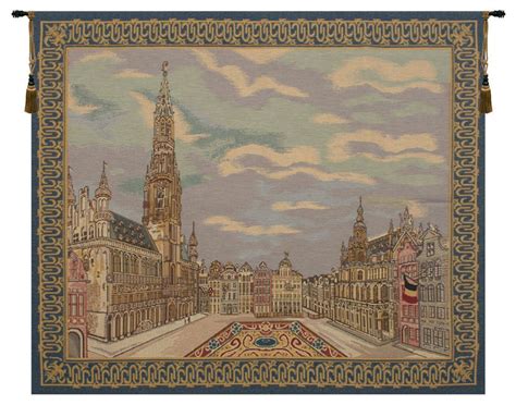 Brussels Place European Wall Tapestry Town Hall Decorative Wall Décor