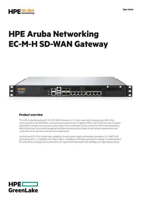 Hpe Aruba Networking Ec M H Sd Wan Gateway