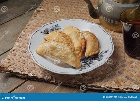 Traditional Curry Puff Or Malay People Called Karipap Stock Image