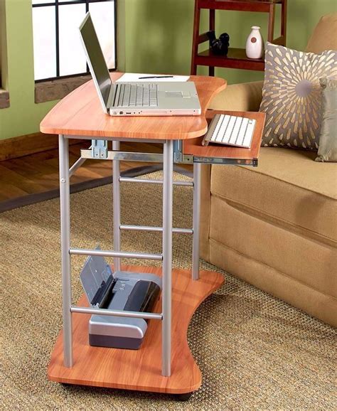 New Rolling Computer Laptop Desktop Portable Mobile Desk Printer Stand Table Home Office