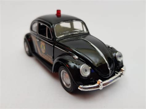 Miniatura Volkswagen Fusca Viatura Pol Cia Federal Preto Leiloar