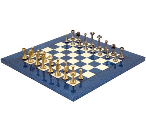 Blue Glass Chess Set