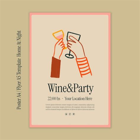 Free Psd Wine Party Template Design