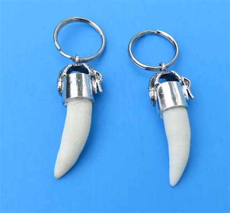 Alligator Tooth Key Chain Or Key Ring With 1 To 1 38 Inches Gator Tooth