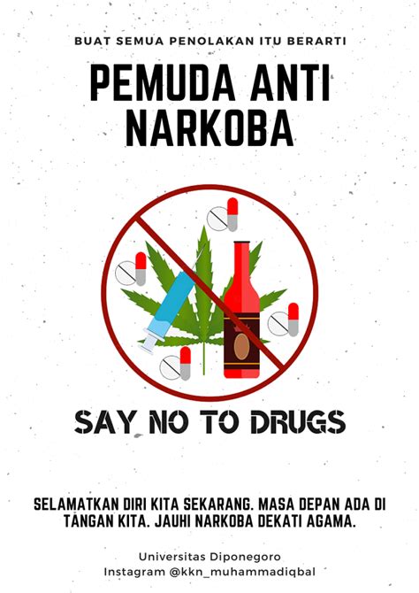 Pemuda Anti Narkoba Say No To Drugs Poster Anti Narkoba