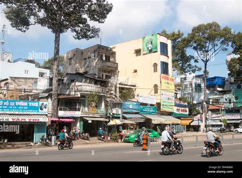 Downtown Ho Chi Minh City With Traffic And Congestion Vietnam Stock