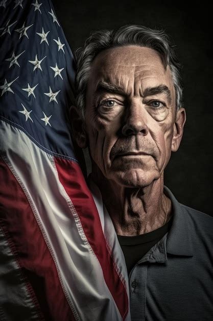 Premium Ai Image Cropped Shot Of A Mature Man Holding The American Flag Created With Generative Ai