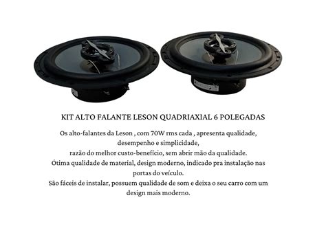 Kit Alto Falante Leson Quadriaxial Polegadas W R Cinza Ntv