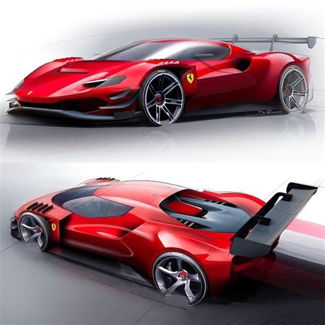 Car Design Sketchs Instagram Post Ferrari 296 Gt3 Official Sketches