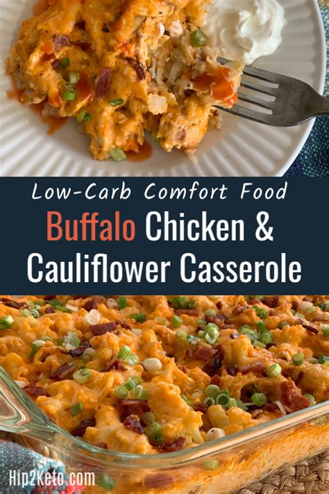 Low Carb Keto Buffalo Chicken Cauliflower Casserole