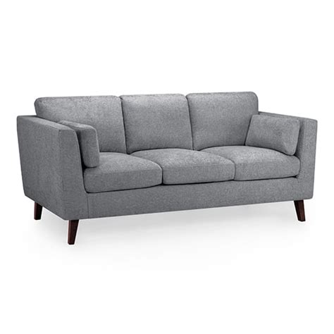 Alto Fabric 3 Seater Sofa In Grey With Wooden Legs Furniture In Fashion