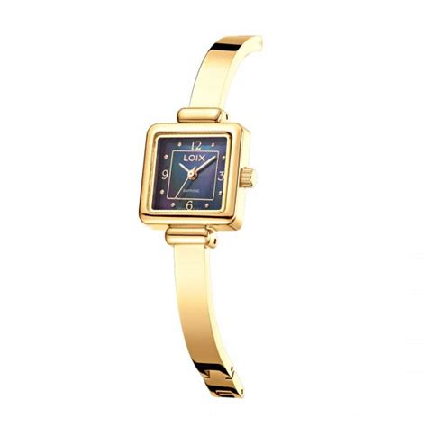 Reloj Dama LA1129 1 Dorado Con Tablero Negro Relojes Loix