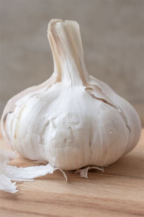 A Clove Of Garlic Seeds Lies In A Row In The Soil Stock Image Image