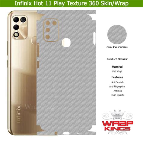 Infinix Hot Play Skin Wrap Protection Sheet Carbon Fiber Matte Transparent Lamination