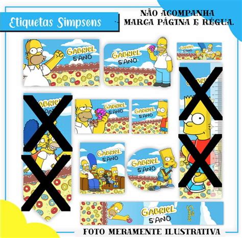 Cartela De Adesivos Personalizados No Tema Simpsons No Elo Artes