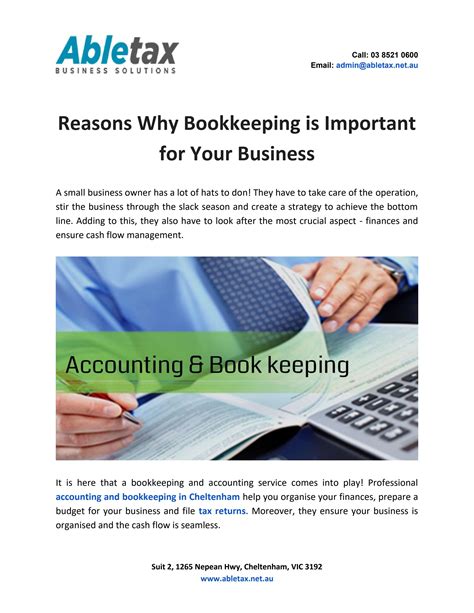 Reasons Why Bookkeeping Is Important For Your Business By Abletax