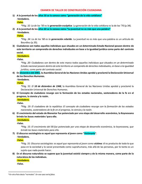 Examen Taller ciudadanía Resuelto Comrpobado 2020 Fasta EXAMEN DE