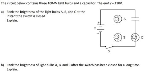 Solved The Circuit Below Contains Three W Light Bulbs Chegg