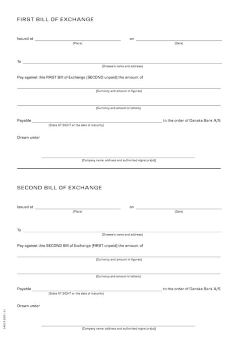 Top Bill Of Exchange Form Templates free to download in PDF format