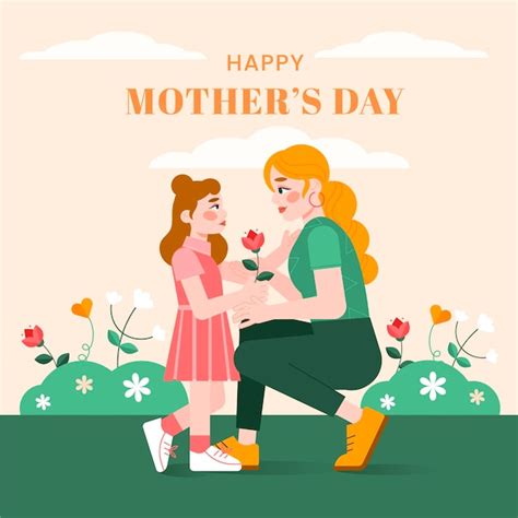 Premium Vector Flat Mothers Day Illustration