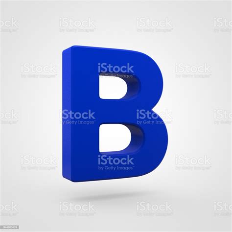 Plastic Blue Letter B Uppercase Isolated On White Background Stock