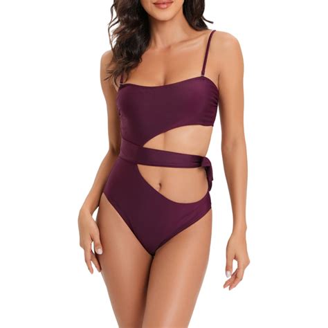 Szxzygs Swimsuit Coverups For Women 2024 Two Piece Womens Bikini Piece Swimsuit Solid Colour