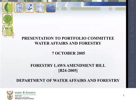 Ppt Presentation To Portfolio Committee Water Affairs And Forestry 7 October 2005 Powerpoint