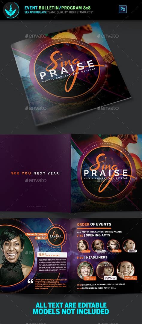 Sing Praise Gospel Concert Program Template, Print Templates | GraphicRiver