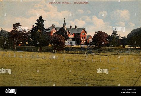 Hand coloured postcard of the Grammar School at Toowoomba. Location ...