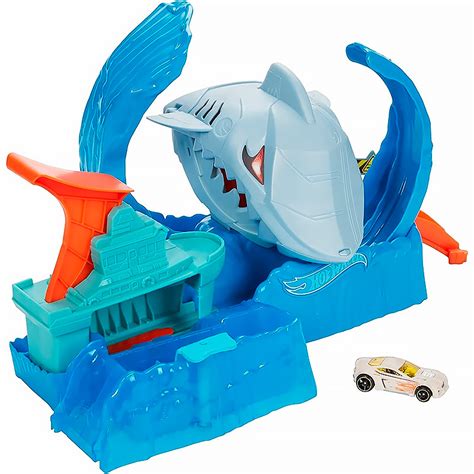 Pista Hot Wheels City Color Shifters Robô Tubarão GJL Mattel